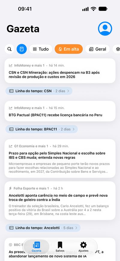 Em alta, no Gazeta