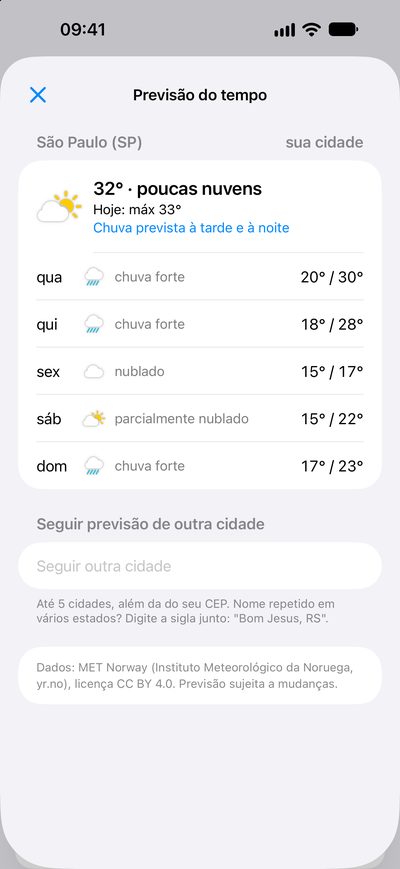 Previsão do tempo, no Gazeta